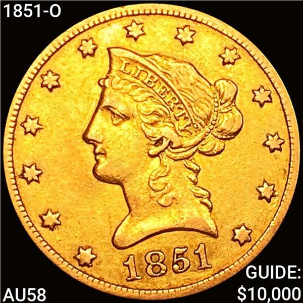 1851-O $10 Gold Eagle CHOICE AU