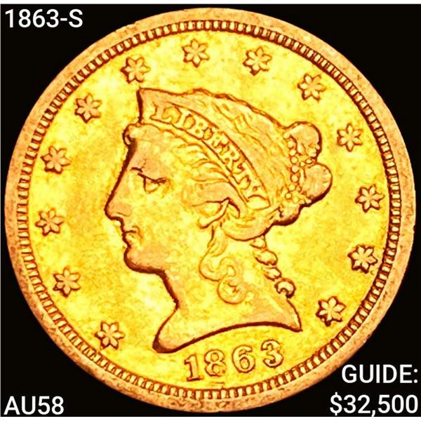 1863-S $2.50 Gold Quarter Eagle CHOICE AU