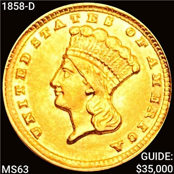 1858-D Rare Gold Dollar UNCIRCULATED