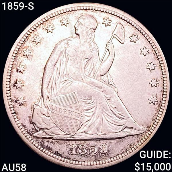 1859-S Seated Liberty Dollar CHOICE BU