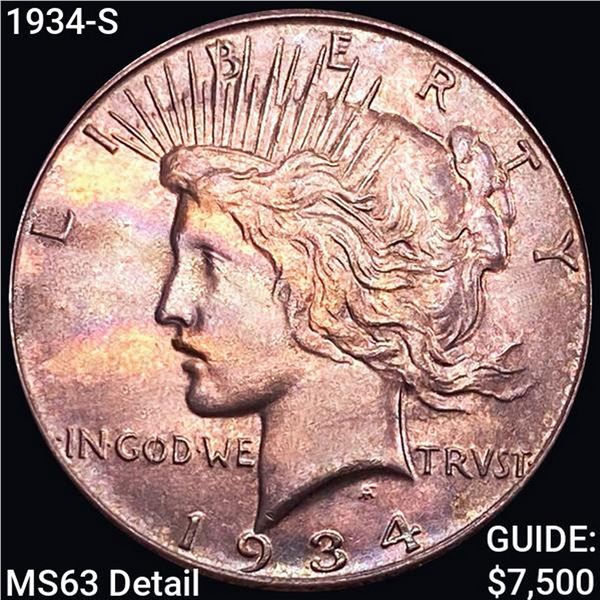 1934-S Silver Peace Dollar CHOICE BU