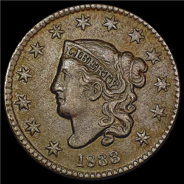 1833 Coronet Head Large Cent CLOSELY UNCIRCULATED