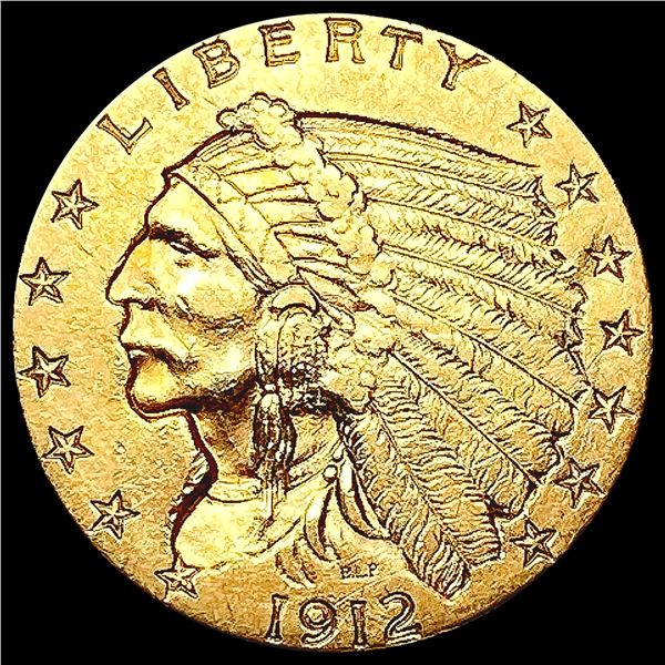 1912 $2.50 Gold Quarter Eagle CLOSELY UNCIRCULATED
