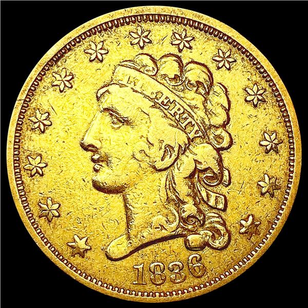 1836 $2.50 Gold Quarter Eagle LIGHTLY CIRCULATED