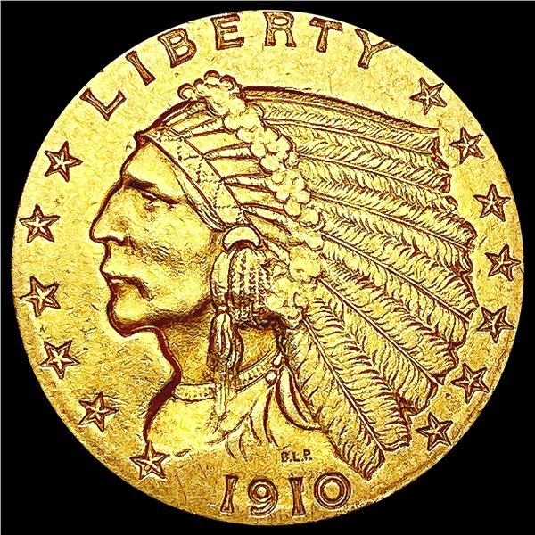 1910 $2.50 Gold Quarter Eagle CLOSELY UNCIRCULATED