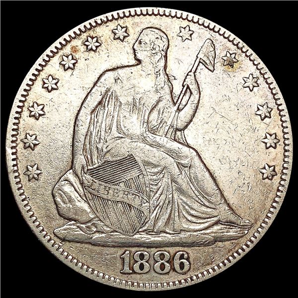 1886 Seated Liberty Half Dollar LIGHTLY CIRCULATED