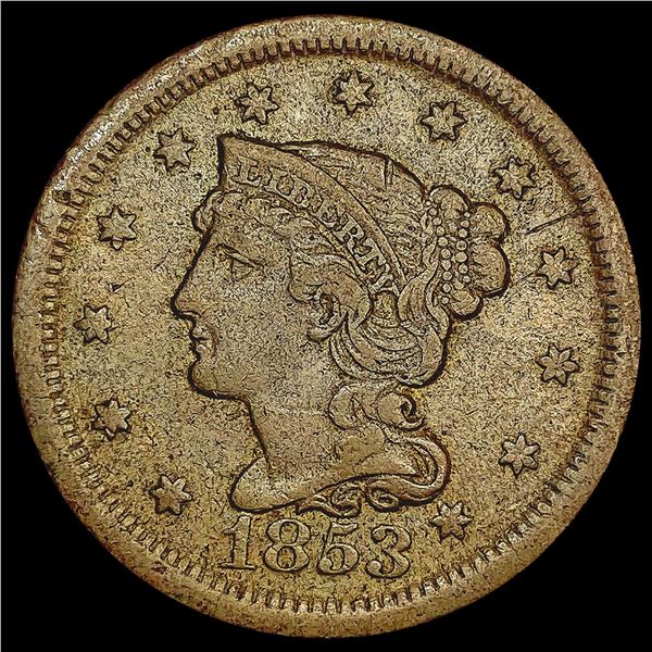 1853 Braided Hair Large Cent NICELY CIRCULATED