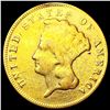 Image 1 : 1878 $3 Gold Piece NICELY CIRCULATED