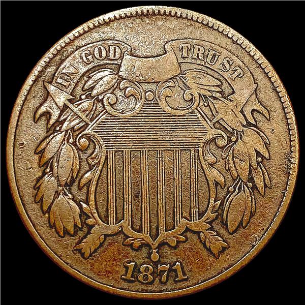 1871 Two Cent Piece NEARLY UNCIRCULATED