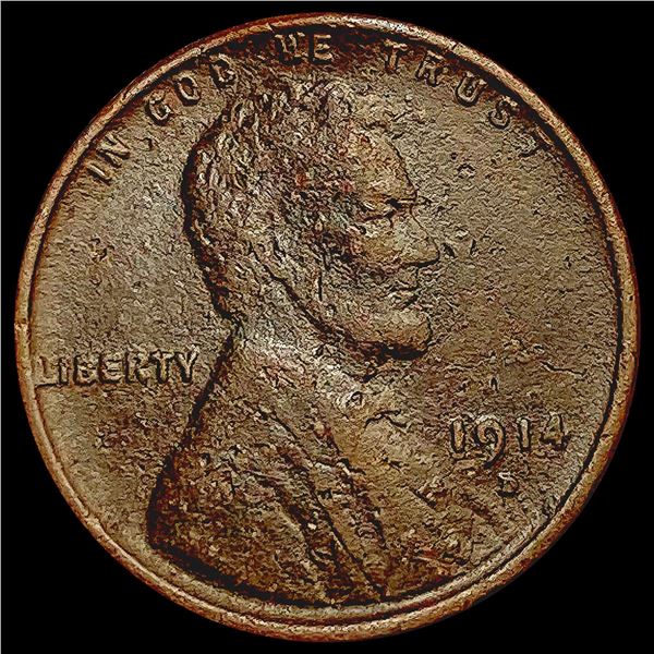 1914-S Wheat Cent LIGHTLY CIRCULATED