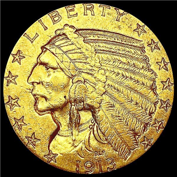 1913 $5 Gold Half Eagle CLOSELY UNCIRCULATED