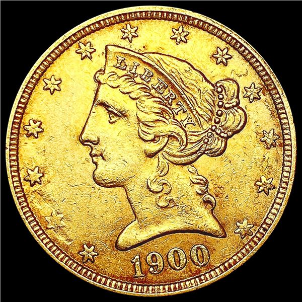 1900 $5 Gold Half Eagle UNCIRCULATED