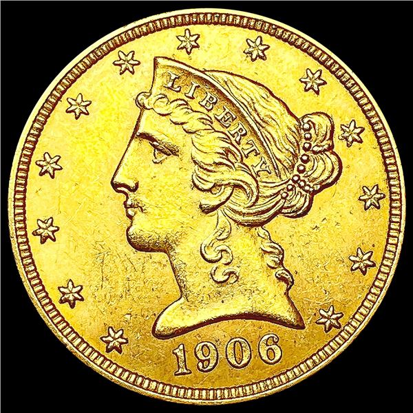 1906-D $5 Gold Half Eagle UNCIRCULATED