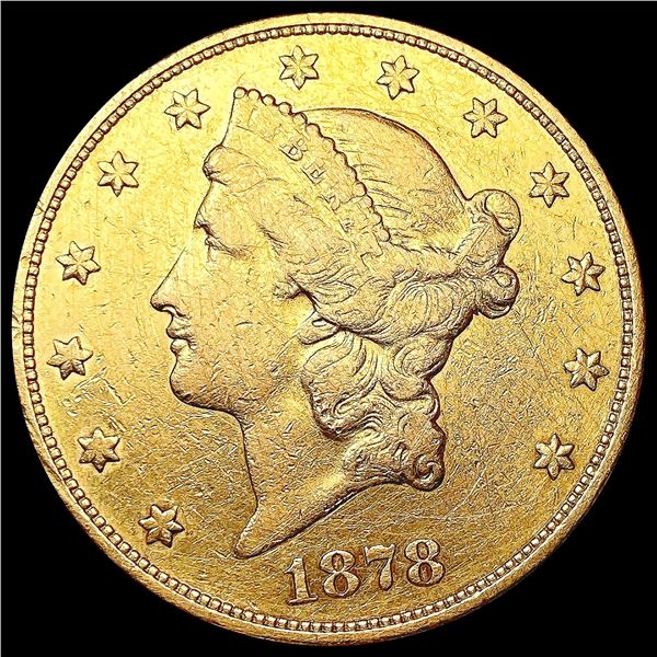 1878-S $20 Gold Double Eagle LIGHTLY CIRCULATED