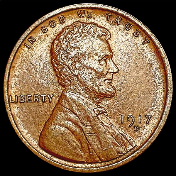 1917-D Wheat Cent CHOICE AU