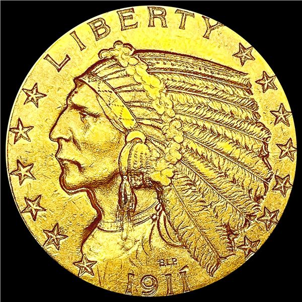 1911 $5 Gold Half Eagle NEARLY UNCIRCULATED