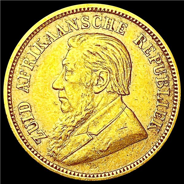 1898 S. Africa .2352oz Gold 1/2 Pond CLOSELY UNCIR