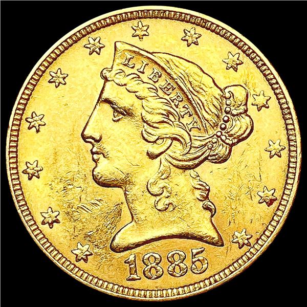 1885 $5 Gold Half Eagle UNCIRCULATED