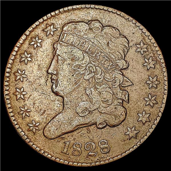 1828 13 Stars Classic Head Half Cent LIGHTLY CIRCU