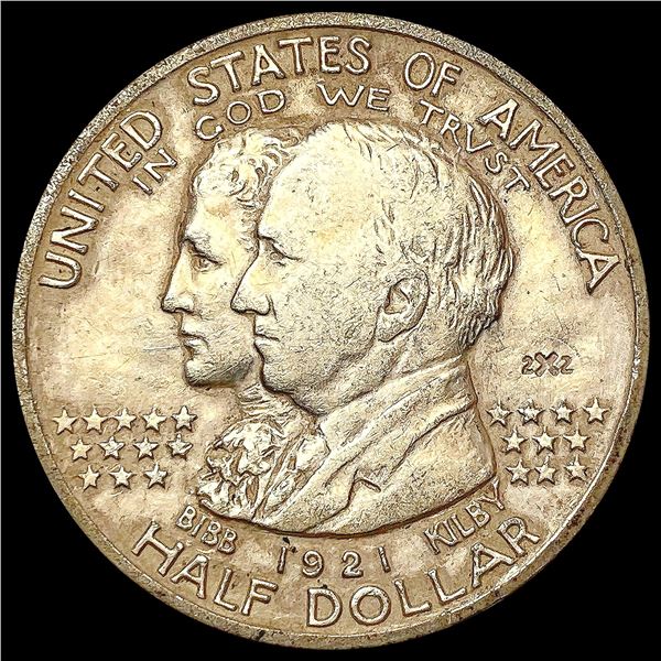 1921 2X2 Alabama Half Dollar NEARLY UNCIRCULATED