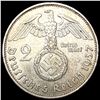 Image 2 : 1937-A Germany Silver 2 Reichs Mark CHOICE AU