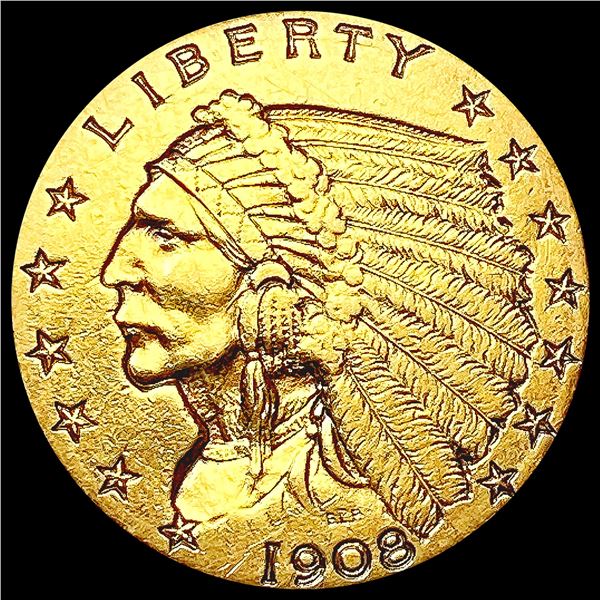1908 $2.50 Gold Quarter Eagle CLOSELY UNCIRCULATED