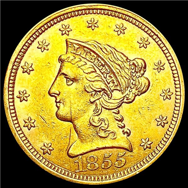 1855 $2.50 Gold Quarter Eagle UNCIRCULATED