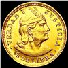Image 1 : 1912 Peru .0471oz Gold 1/5 Libra GEM BU