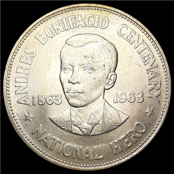 1963 Philippines Silver Peso UNCIRCULATED