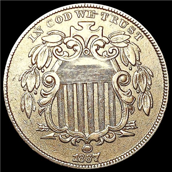 1867 Rays Shield Nickel CLOSELY UNCIRCULATED