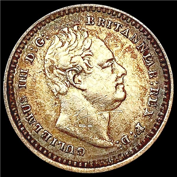1834 G. Britain Silver 1-1/2 Pence CLOSELY UNCIRCU