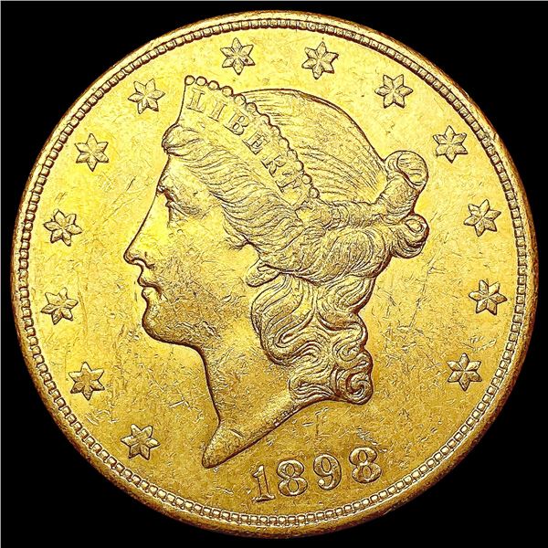 1898-S $20 Gold Double Eagle CLOSELY UNCIRCULATED