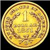 Image 2 : 1851-O Rare Gold Dollar CLOSELY UNCIRCULATED