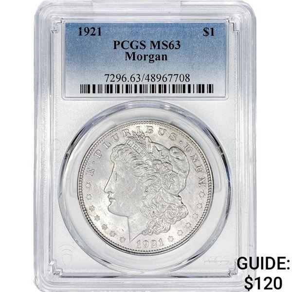 1921 Morgan Silver Dollar PCGS MS63