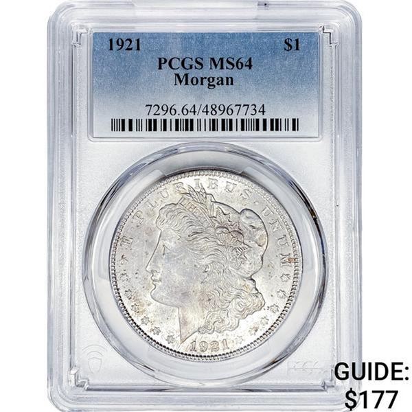1921 Morgan Silver Dollar PCGS MS64