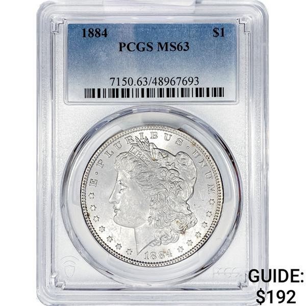 1884 Morgan Silver Dollar PCGS MS63