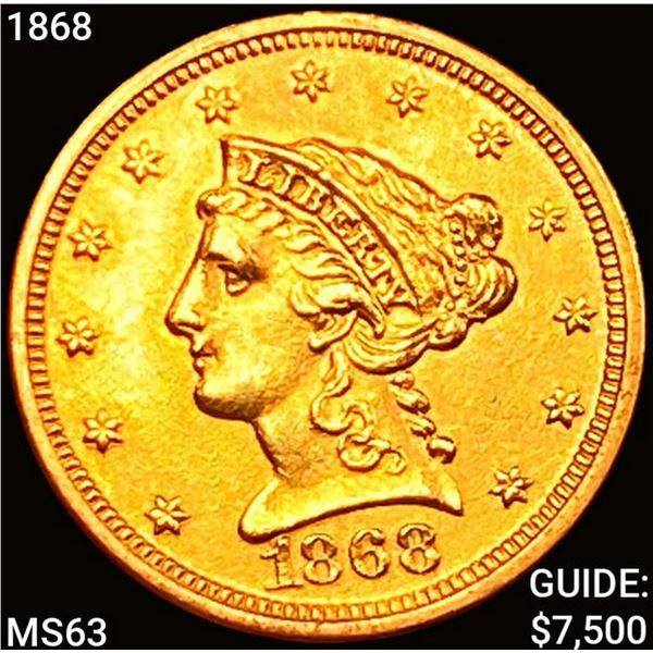 1868 $2.50 Gold Quarter Eagle CHOICE BU
