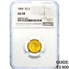 Image 1 : 1884 $2.50 Gold Quarter Eagle NGC AU58