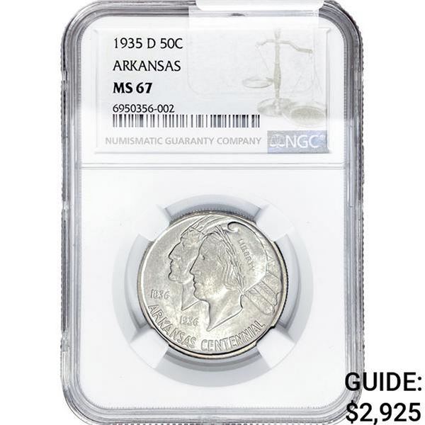 1935-D Arkansas Half Dollar NGC MS67