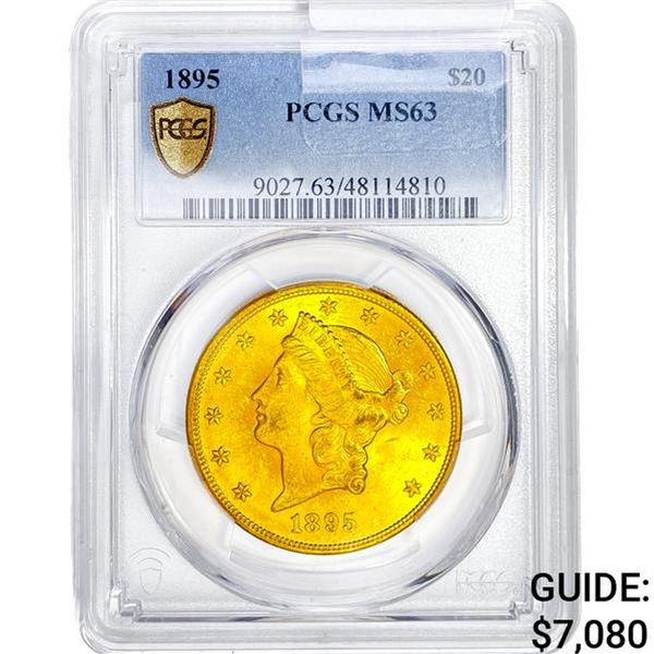 1895 $20 Gold Double Eagle PCGS MS63