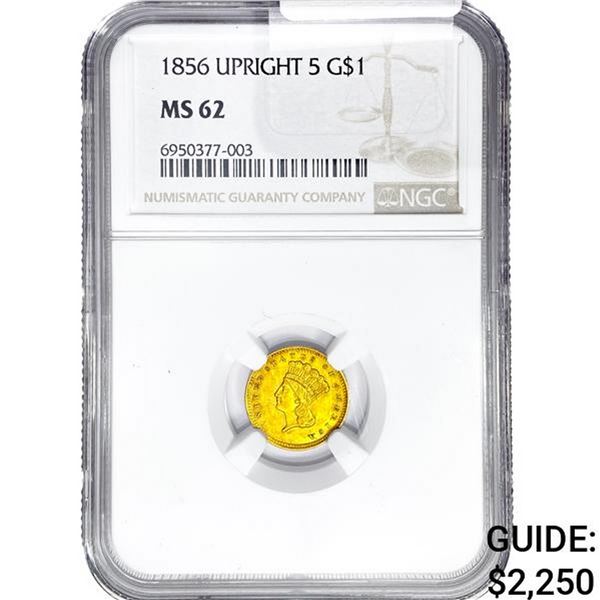 1856 Rare Gold Dollar NGC MS62