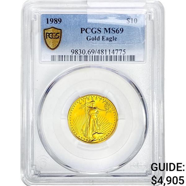 1989 $10 American 1/4oz. Gold Eagle PCGS MS69