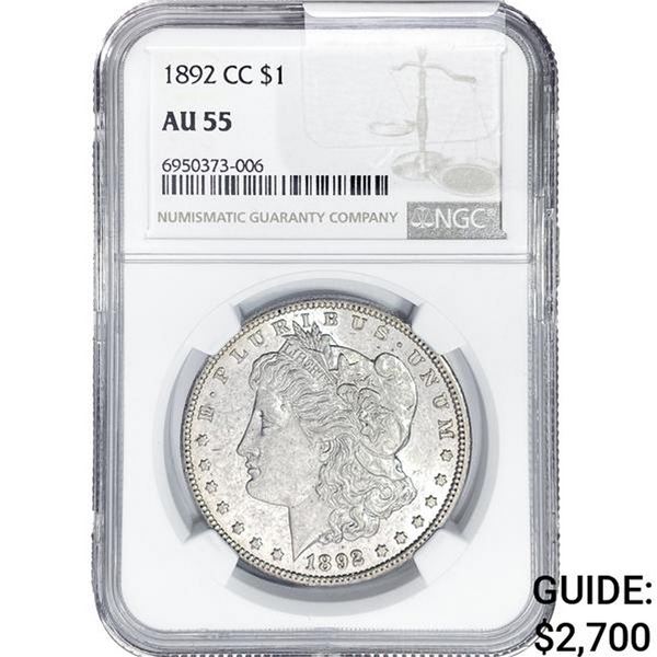 1892-CC Morgan Silver Dollar NGC AU55