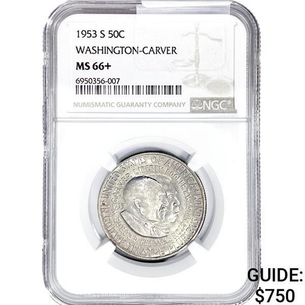 1953-S Washington Carver Half Dollar NGC MS66+
