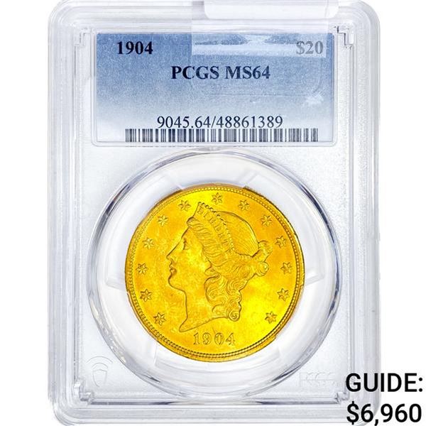 1904 $20 Gold Double Eagle PCGS MS64