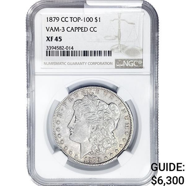 1879-CC Morgan Silver Dollar NGC XF45 VAM-3 Capped