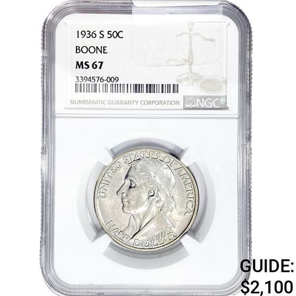 1936-S Boone Half Dollar NGC MS67