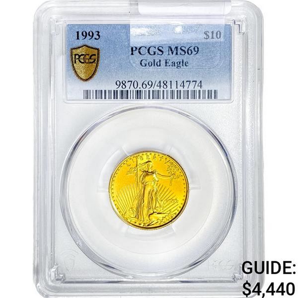 1993 $10 American 1/4oz. Gold Eagle PCGS MS69