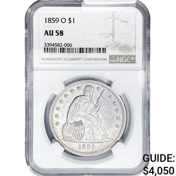 1859-O Seated Liberty Dollar NGC AU58