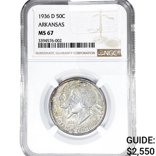 1936-D Arkansas Half Dollar NGC MS67
